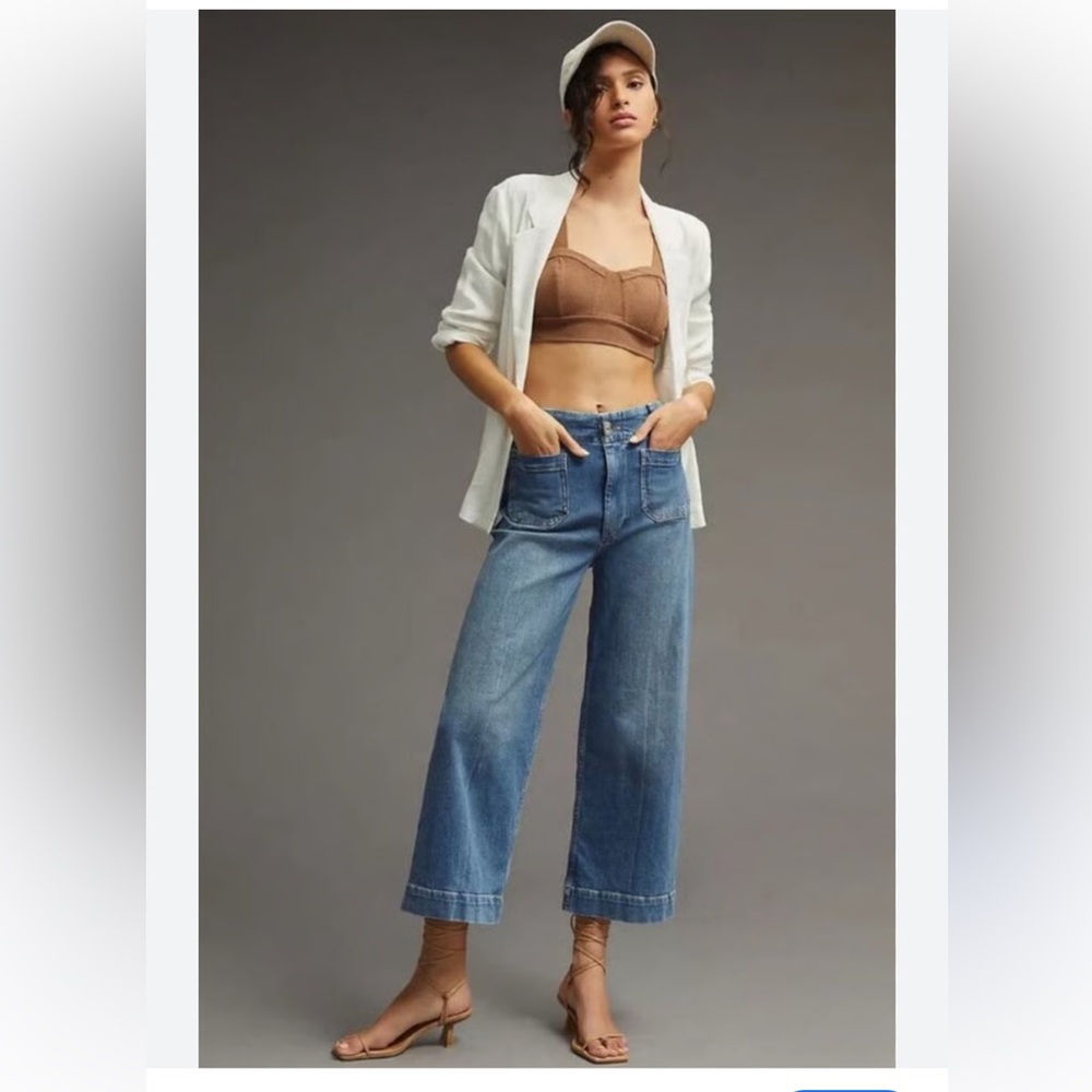 Anthropologie Blue Wide Leg Jeans